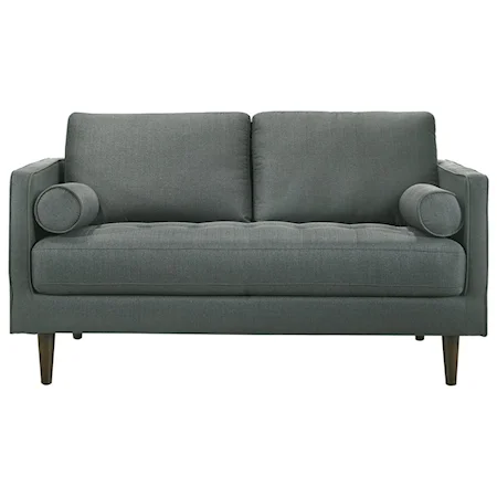 Contemporary Loveseat with Button Tufted Seating