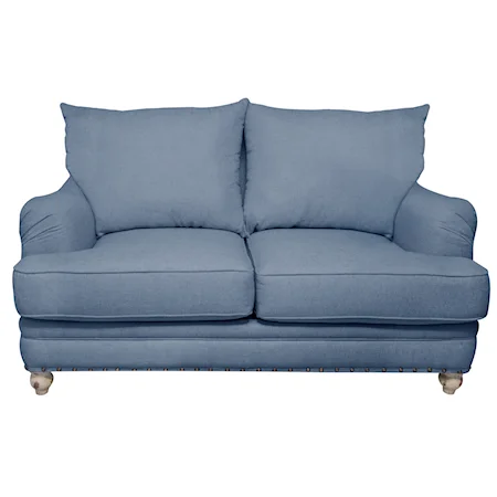 Transitional Love seat with English Arms