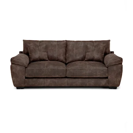 Casual Stationary Sofa with Pillow Armrests