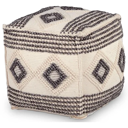 Handwoven Cube Pouf