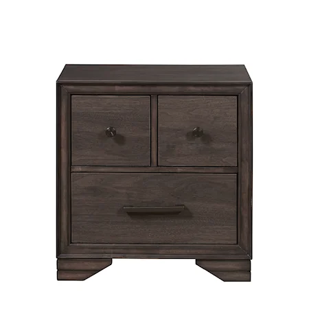 3-Drawer Nightstand with USB Port