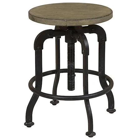 Transitional Stool with Metal Base