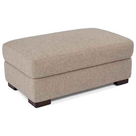 Contemporary Rectangular Cocktail Ottoman with Casters