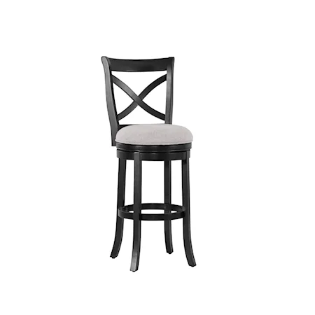  X-Black Bar Stool with Upholstered Seat