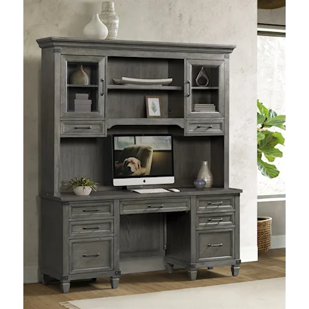 Relaxed Vintage Office Credenza Hutch