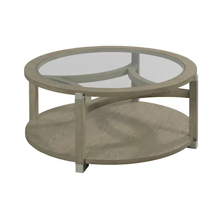 Round Coffee Table with Tempered Glass Top