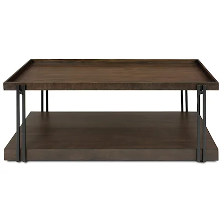 Industrial Rectangular Cocktail Table with Casters