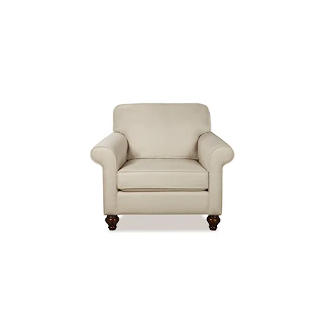 Transitional Accent Chair with Rolled Armrests