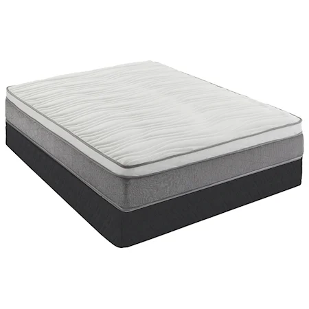 King 12" Plush Hybrid Innerspring Mattress and 4" Superb Low Profile Foundation