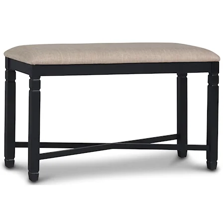 Farmhouse Upholstered Counter Height Backless Bench