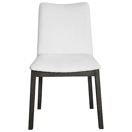 Delano White Armless Chair Set of 2