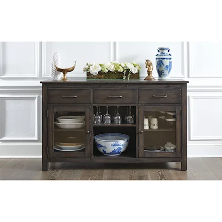 Transitional Server with Removable Wine Rack