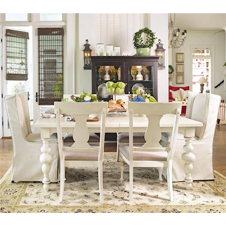 Paula's Table w/ 2 Wing Side Chairs & 4 Back Splat Side Chairs