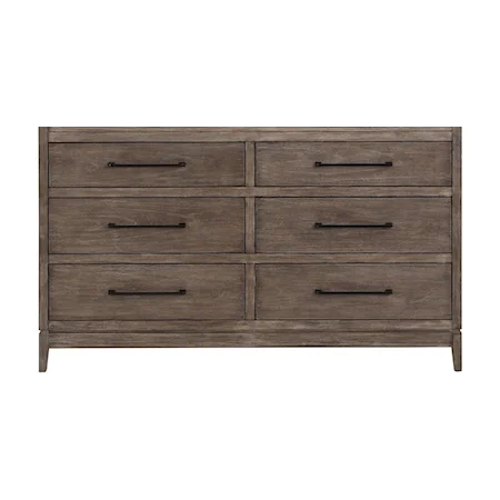 Transitional 6-Drawer Dresser