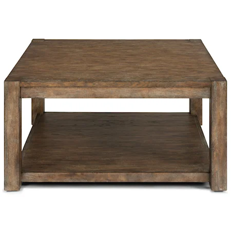 Casual Square Cocktail Table with Casters