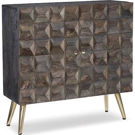 Contemporary Two-Door Cabinet with Metal Legs