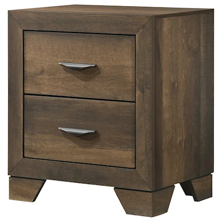 Contemporary Nightstand with 2 Drawers