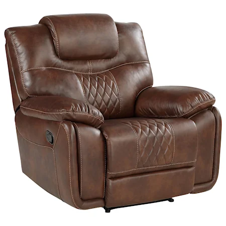 Casual Manual Recliner Chair with Pillow Arms