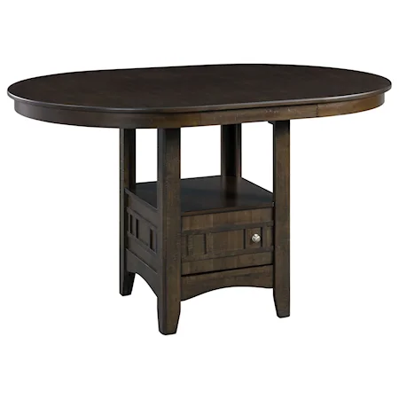 Counter Height Pub Table with Storage and Leaf