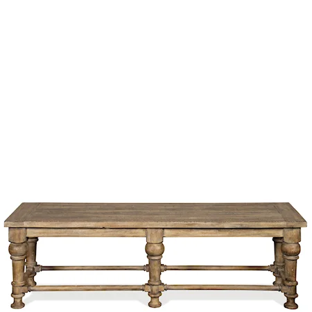 Rustic Dining Bench with Turned Legs