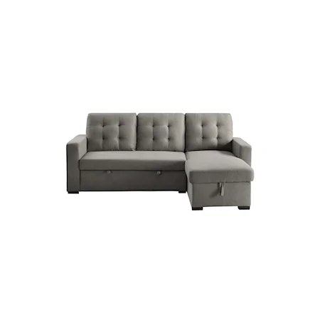 2-Piece Reversible Sleeper Sofa Chaise with Storage