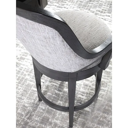 Transitional Upholstered Swivel Counter Stool