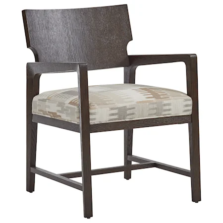 Highland Customizable Dining Arm Chair with Upholstered Seat