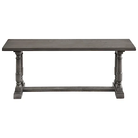 Transitional Dining Bench with Trestle Base