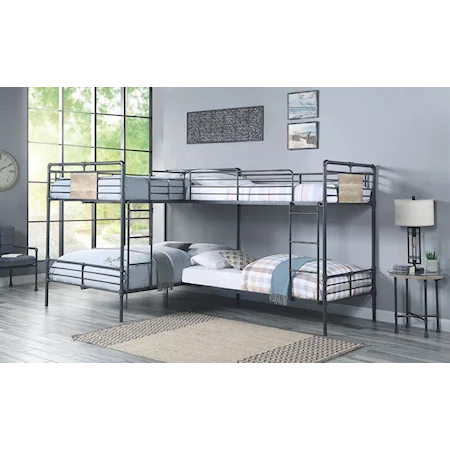 Industrial Twin/Full Cornered Bunk Beds