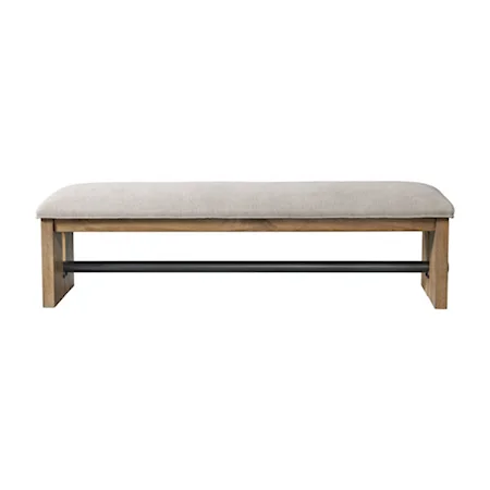 Mid-Century Modern Upholstered Dining Bench