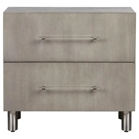 Contemporary Nightstand with Metal Legs