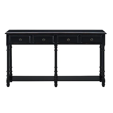 Two Drawer Tall Hall Console Table in Modern Black