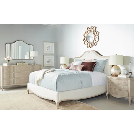 Cottage Queen Upholstered Panel Bedroom Group