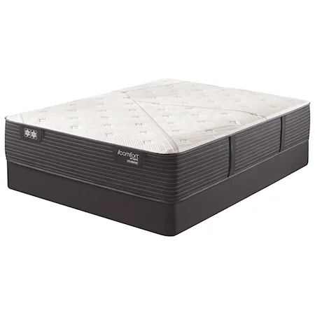 Queen 13 1/4" Plush Quilted Hybrid Mattress and 9" Regular Foundation