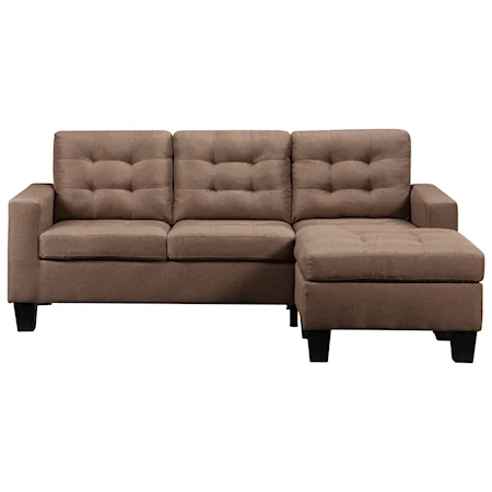 Contemporary Sectional Sofa with Reversible Ottoman