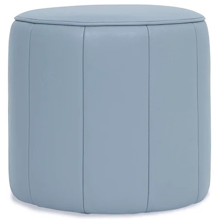 Contemporary Round Quilted Accent Ottoman