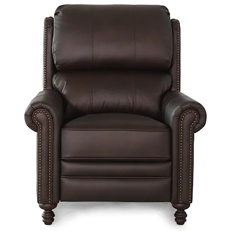 Transitional Push-Back Recliner with Nailhead Trim