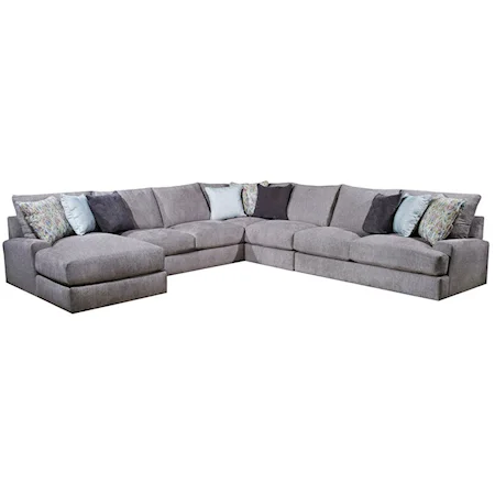 Contemporary 5-Piece Sectional with Left-Facing Chaise