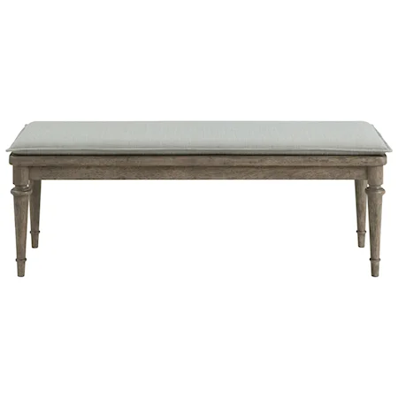 Transitional Dining Bench with Cushion
