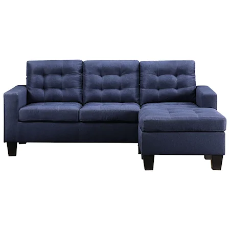 Contemporary Sectional Sofa with Reversible Ottoman