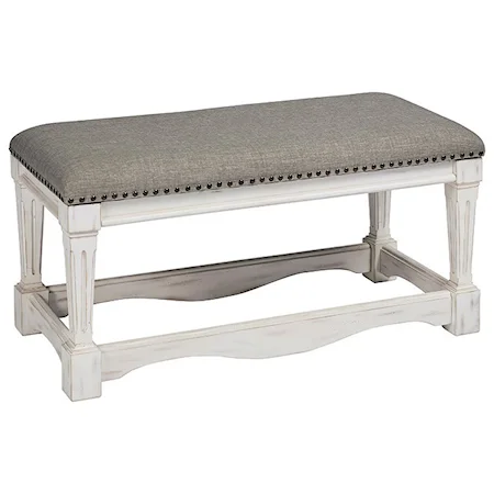 Farmhouse Upholstered Accent Bench with Nailhead Trim