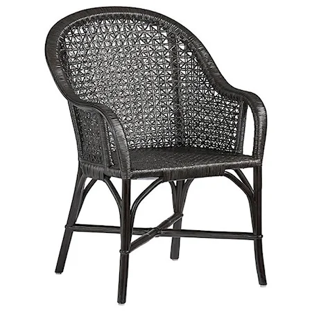 Rattan Accent Arm Dining Chair