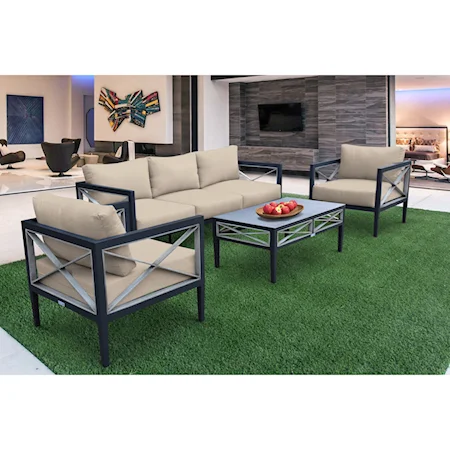 Contemporary Outdoor 4-Piece Set