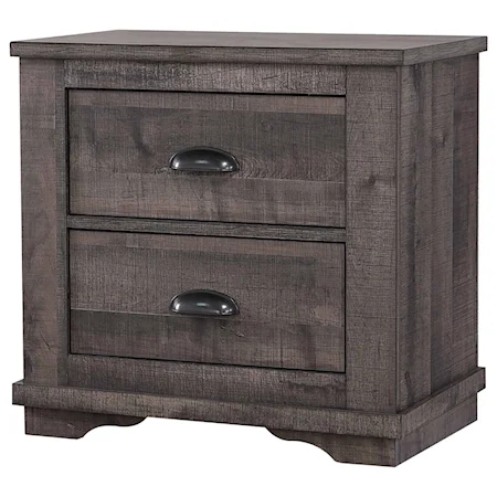 Transitional 2-Drawer Nightstand