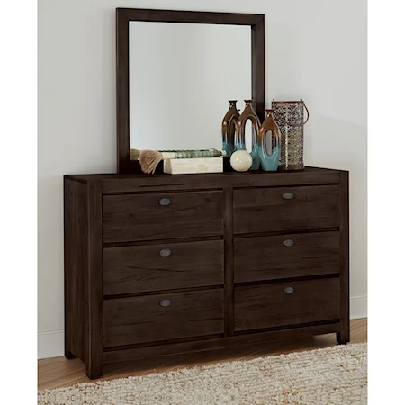 Casual Dresser and Mirror Set