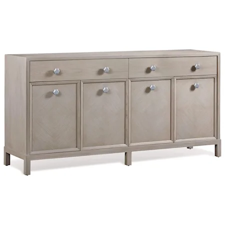 Contemporary Credenza with Velvet-Lined Drawers
