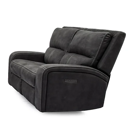 Contemporary Power Reclining Loveseat with USB Ports and Power Headrests