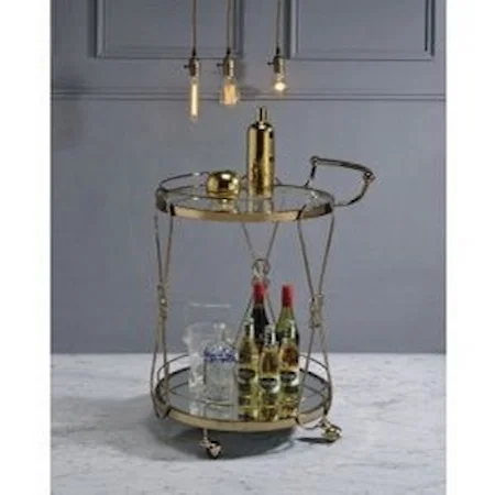 Glamorous Bar Serving Cart with Casters