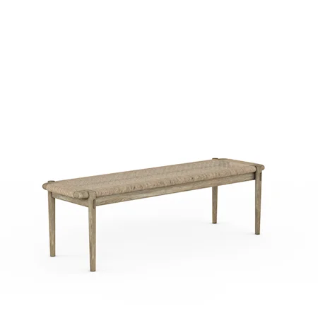 Contemporary Bench with Woven Seat