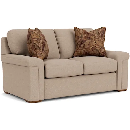 Casual Loveseat with Pillow Armrests